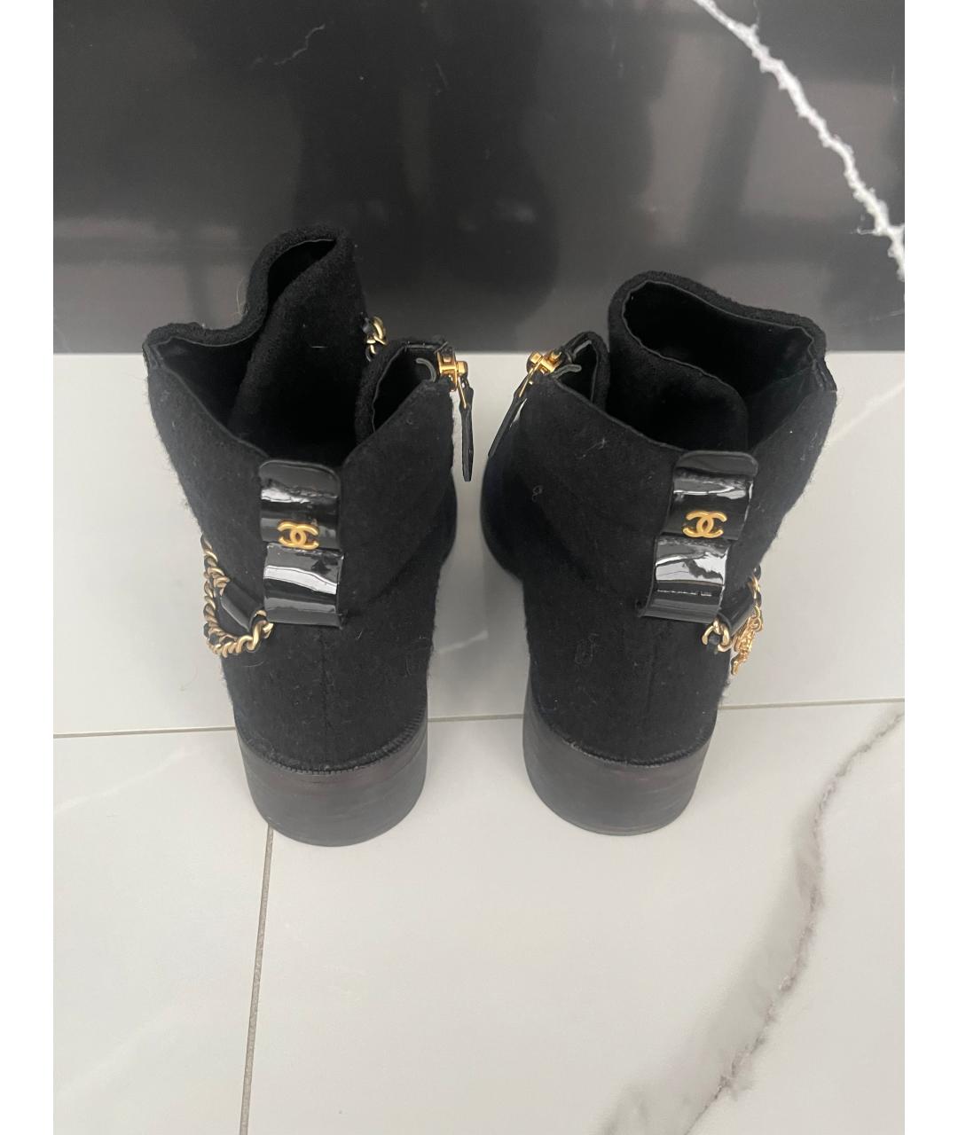 CHANEL Синие текстильные ботинки, фото 4