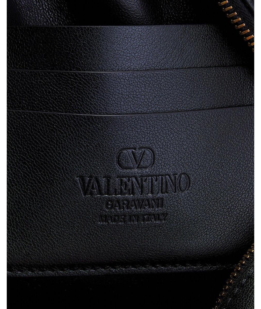 VALENTINO Черная кожаная сумка через плечо, фото 5