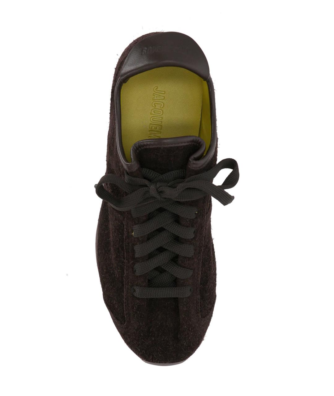 JACQUEMUS Коричневые кожаные кроссовки, фото 4