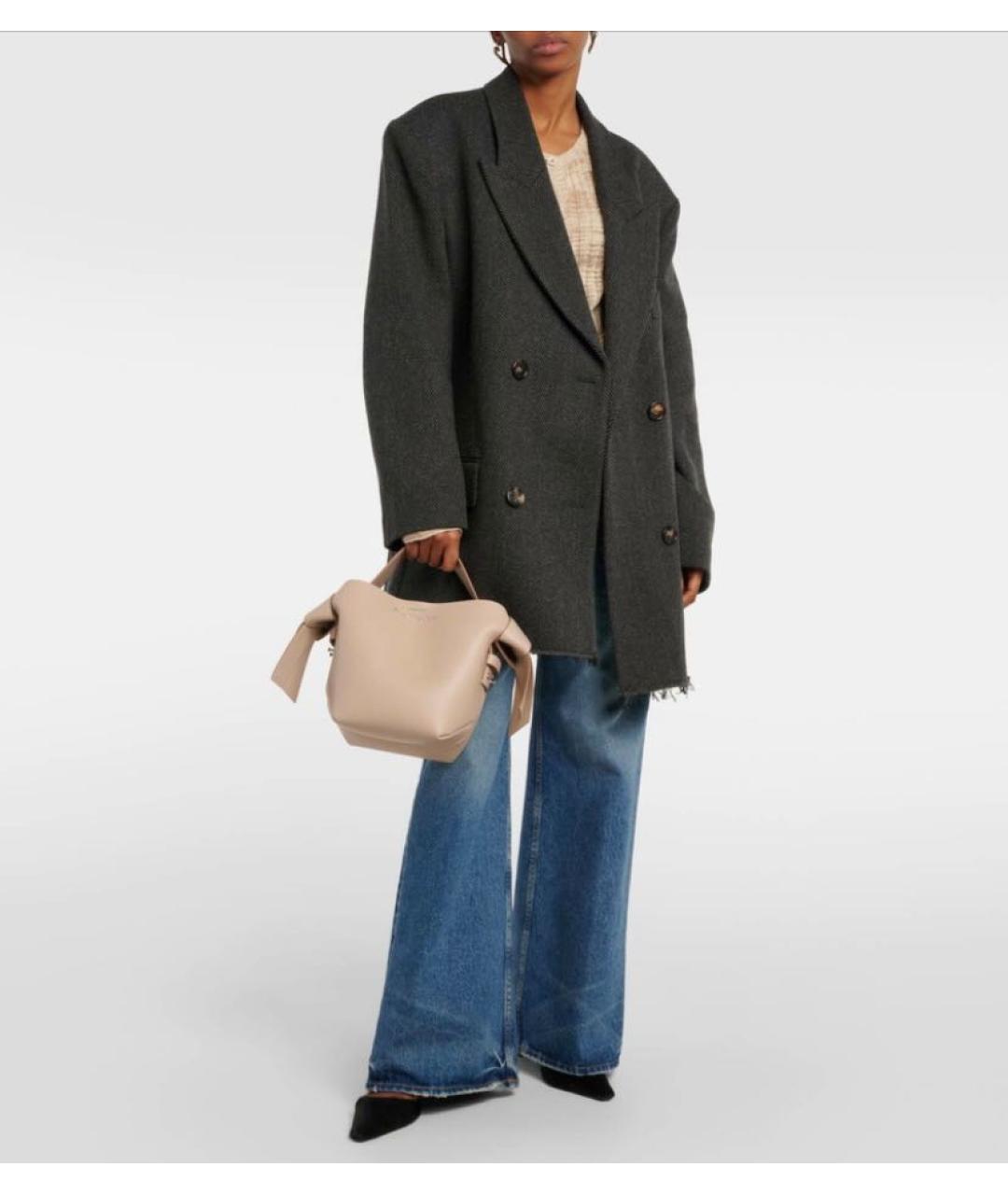 ACNE STUDIOS Бежевая кожаная сумка через плечо, фото 5