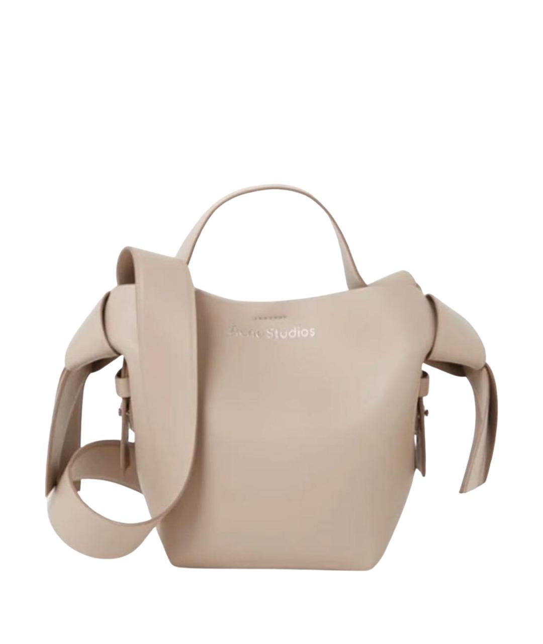 ACNE STUDIOS Бежевая кожаная сумка через плечо, фото 1