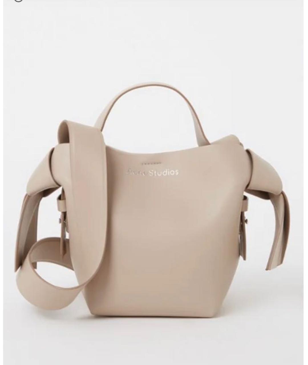 ACNE STUDIOS Бежевая кожаная сумка через плечо, фото 8