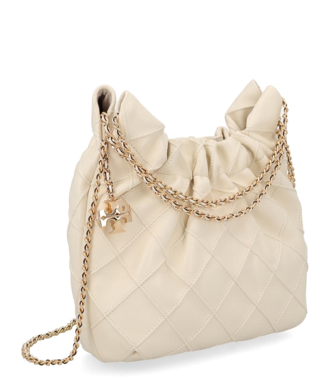 TORY BURCH Бежевая кожаная сумка через плечо, фото 3