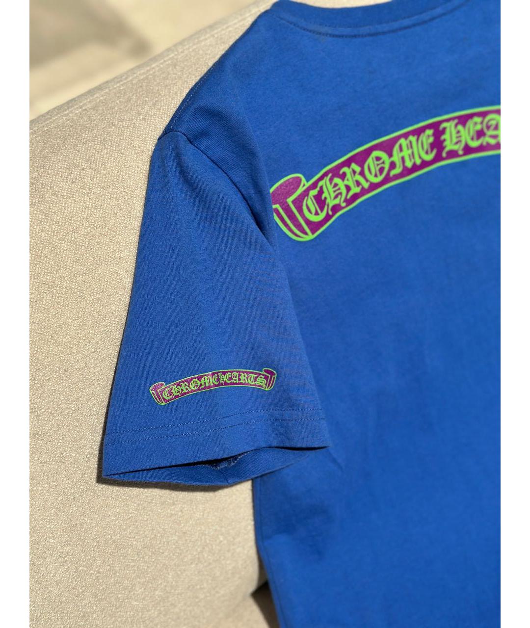 CHROME HEARTS Синяя хлопковая футболка, фото 5