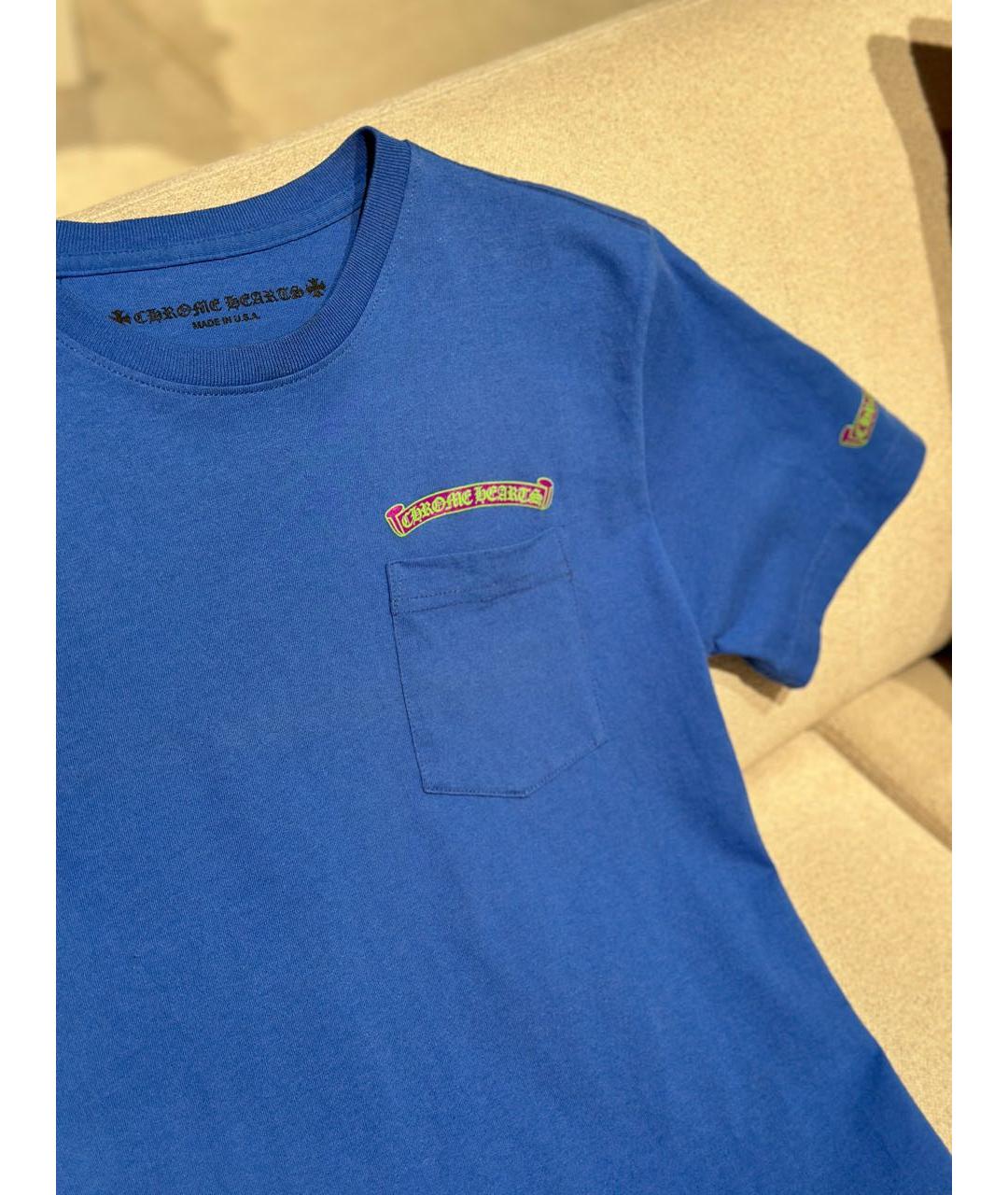 CHROME HEARTS Синяя хлопковая футболка, фото 2