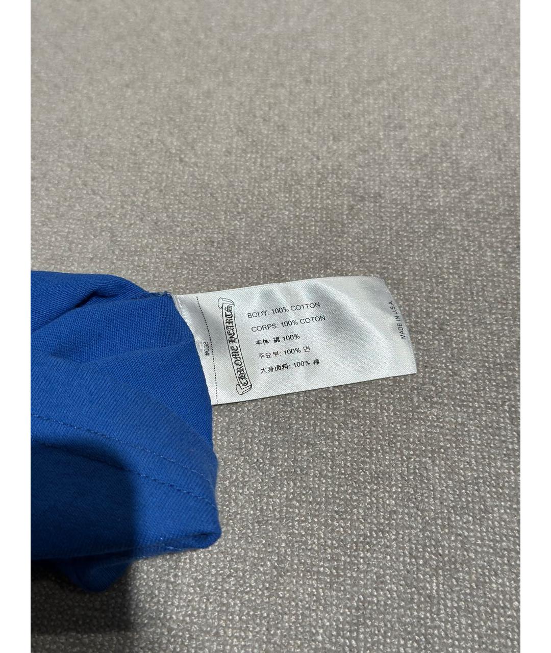 CHROME HEARTS Синяя хлопковая футболка, фото 6