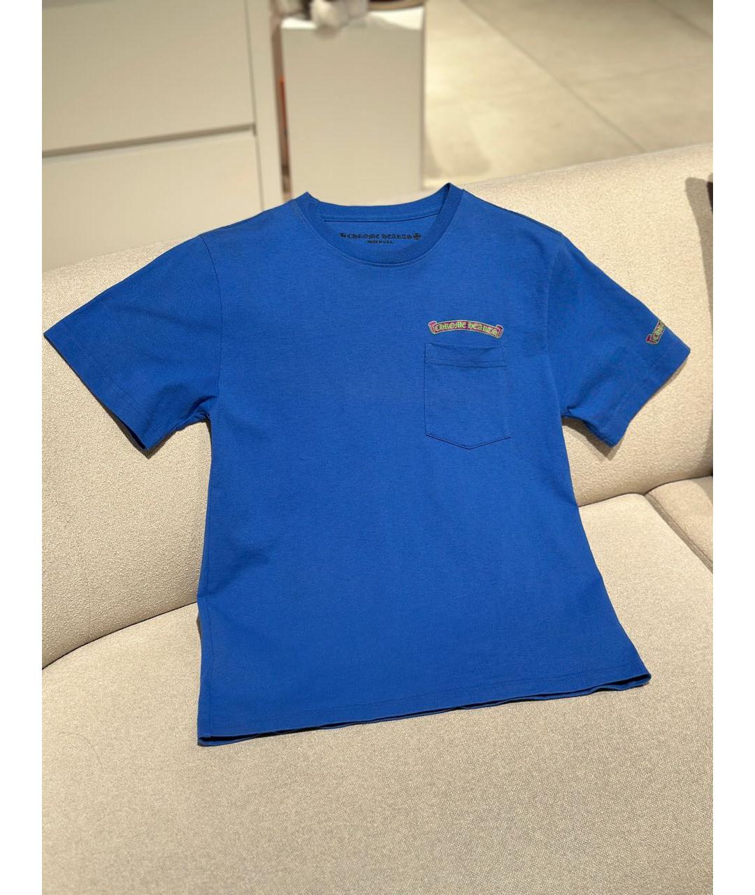 CHROME HEARTS Синяя хлопковая футболка, фото 8