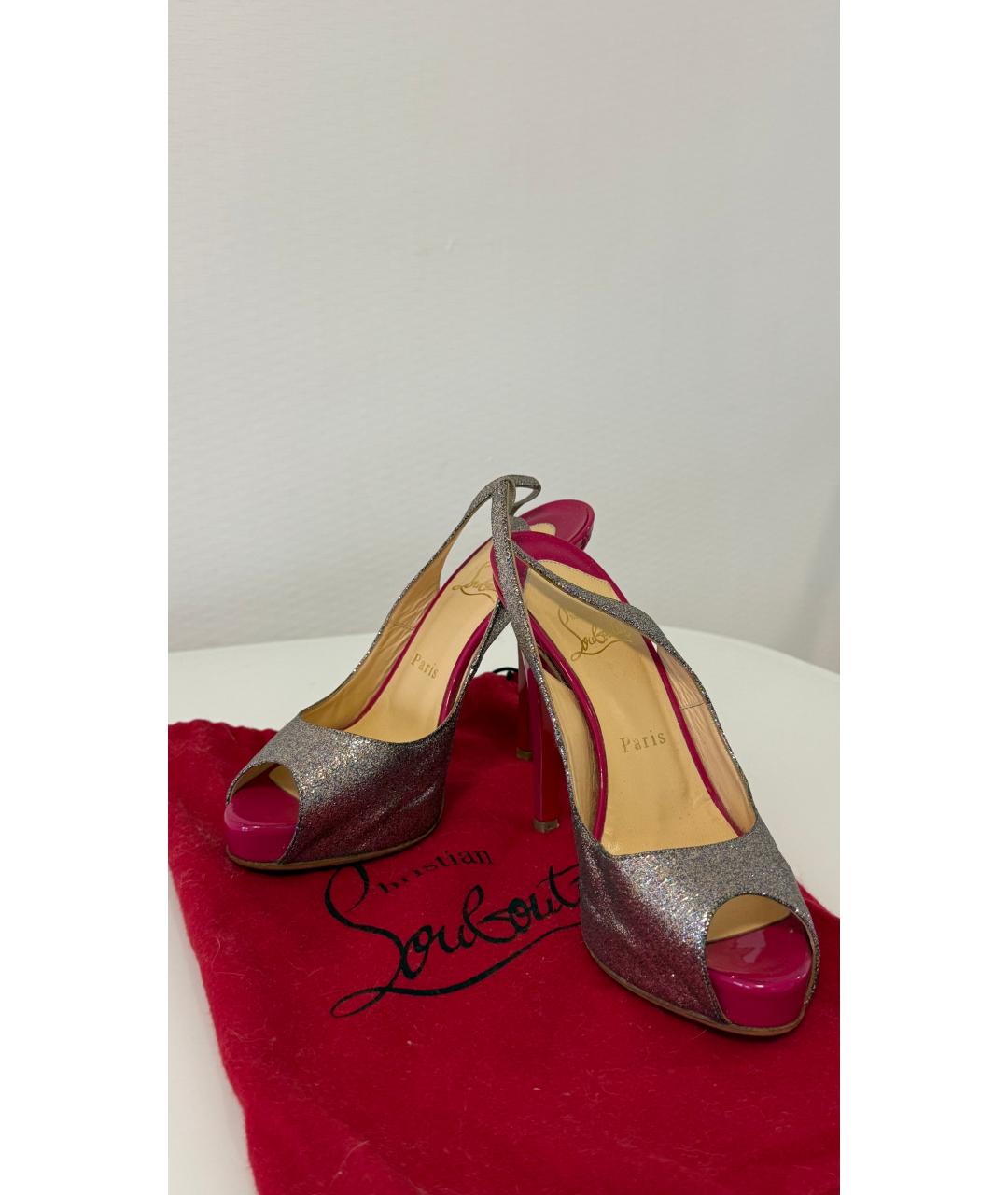 CHRISTIAN LOUBOUTIN Розовые кожаные туфли, фото 8