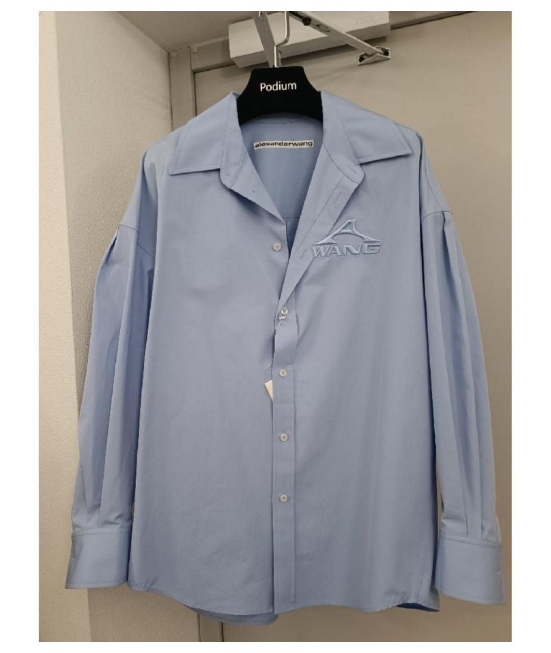 ALEXANDER WANG Голубая хлопковая рубашка, фото 7