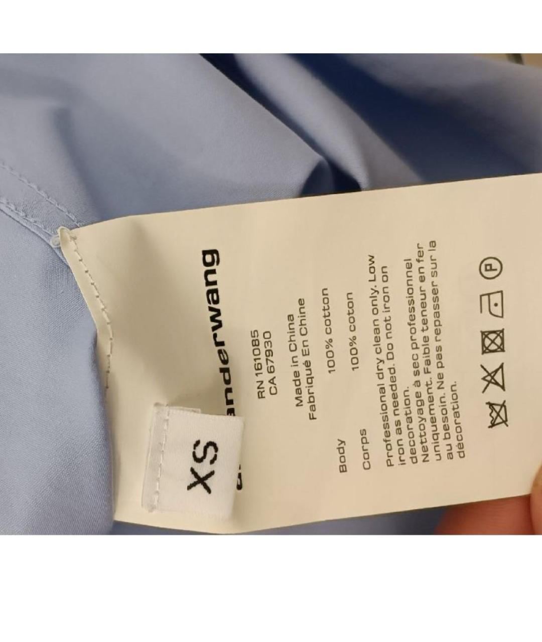 ALEXANDER WANG Голубая хлопковая рубашка, фото 4