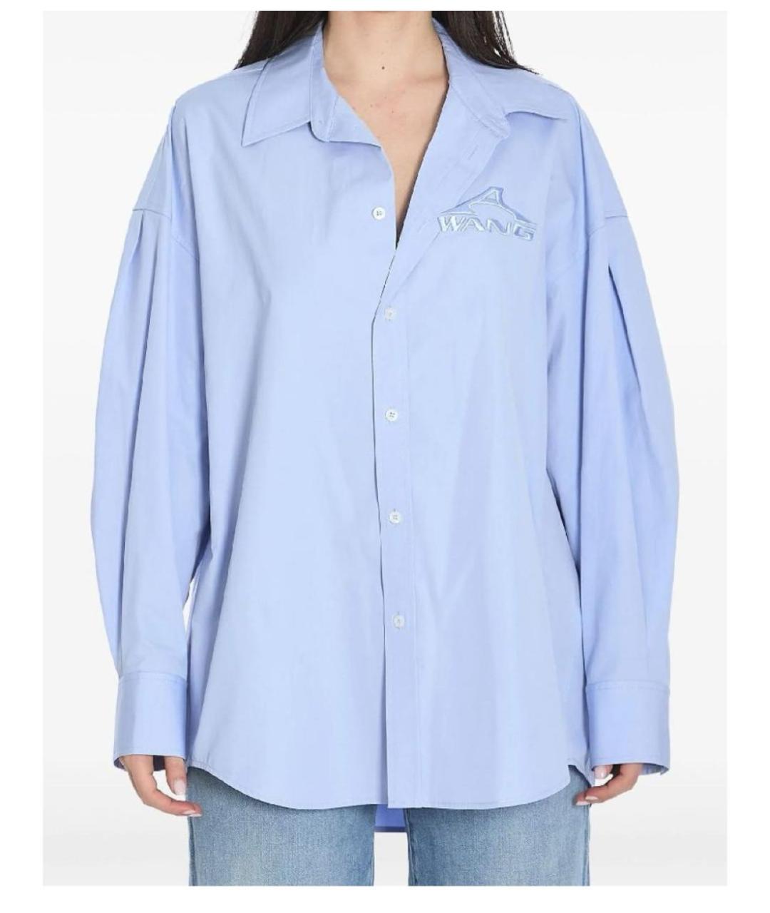 ALEXANDER WANG Голубая хлопковая рубашка, фото 5