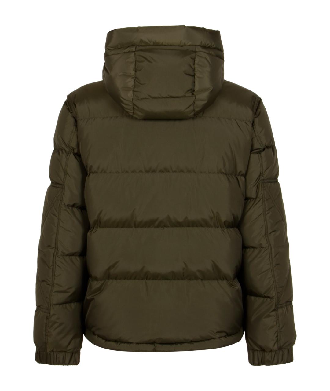 MONCLER GRENOBLE Зеленый полиамидовый пуховик, фото 2
