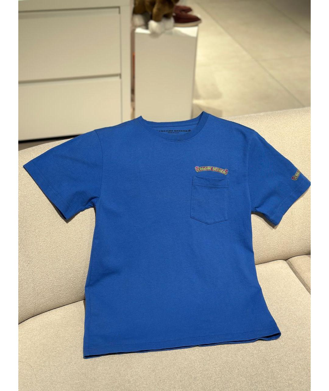 CHROME HEARTS Синяя хлопковая футболка, фото 6
