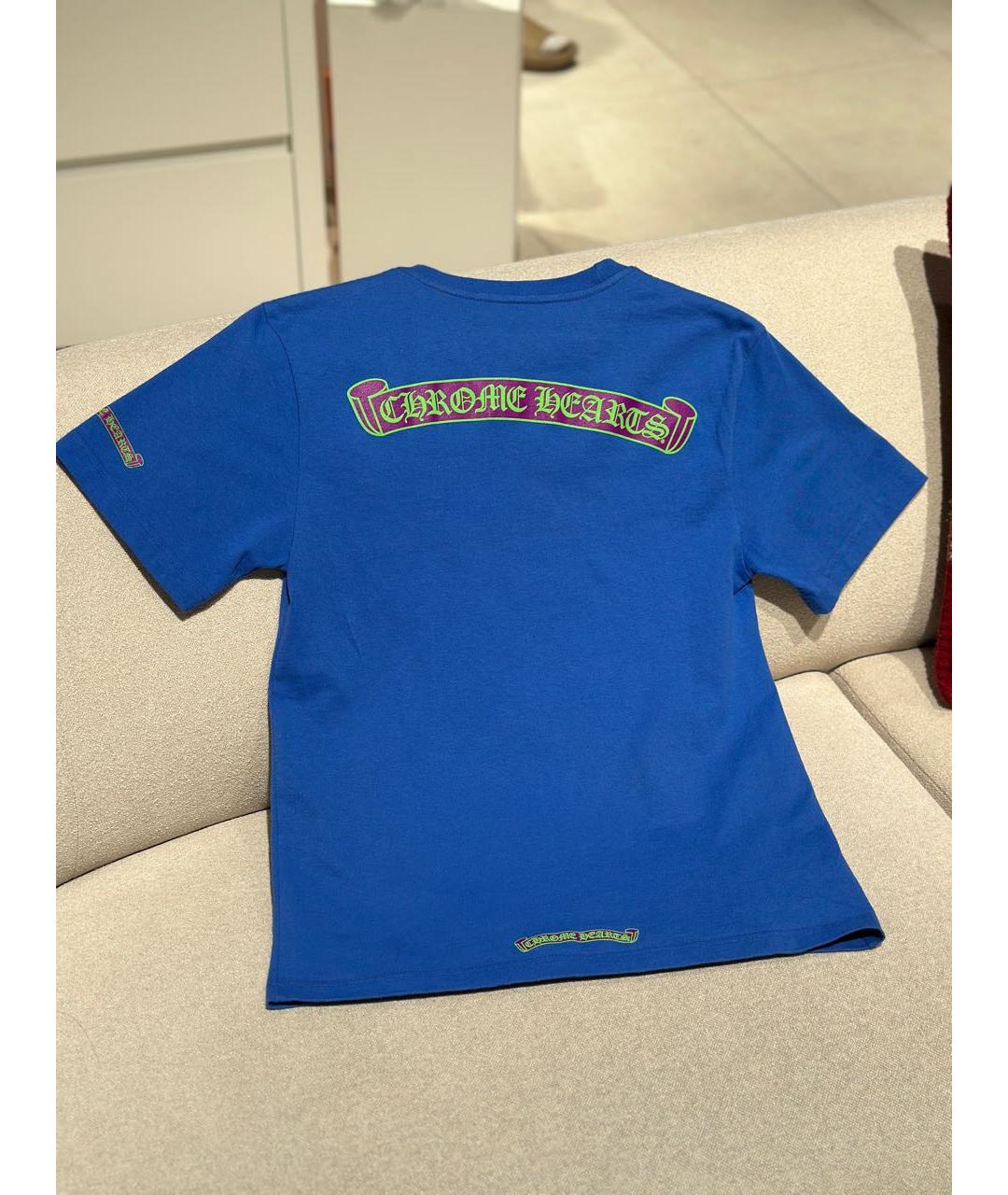 CHROME HEARTS Синяя хлопковая футболка, фото 2