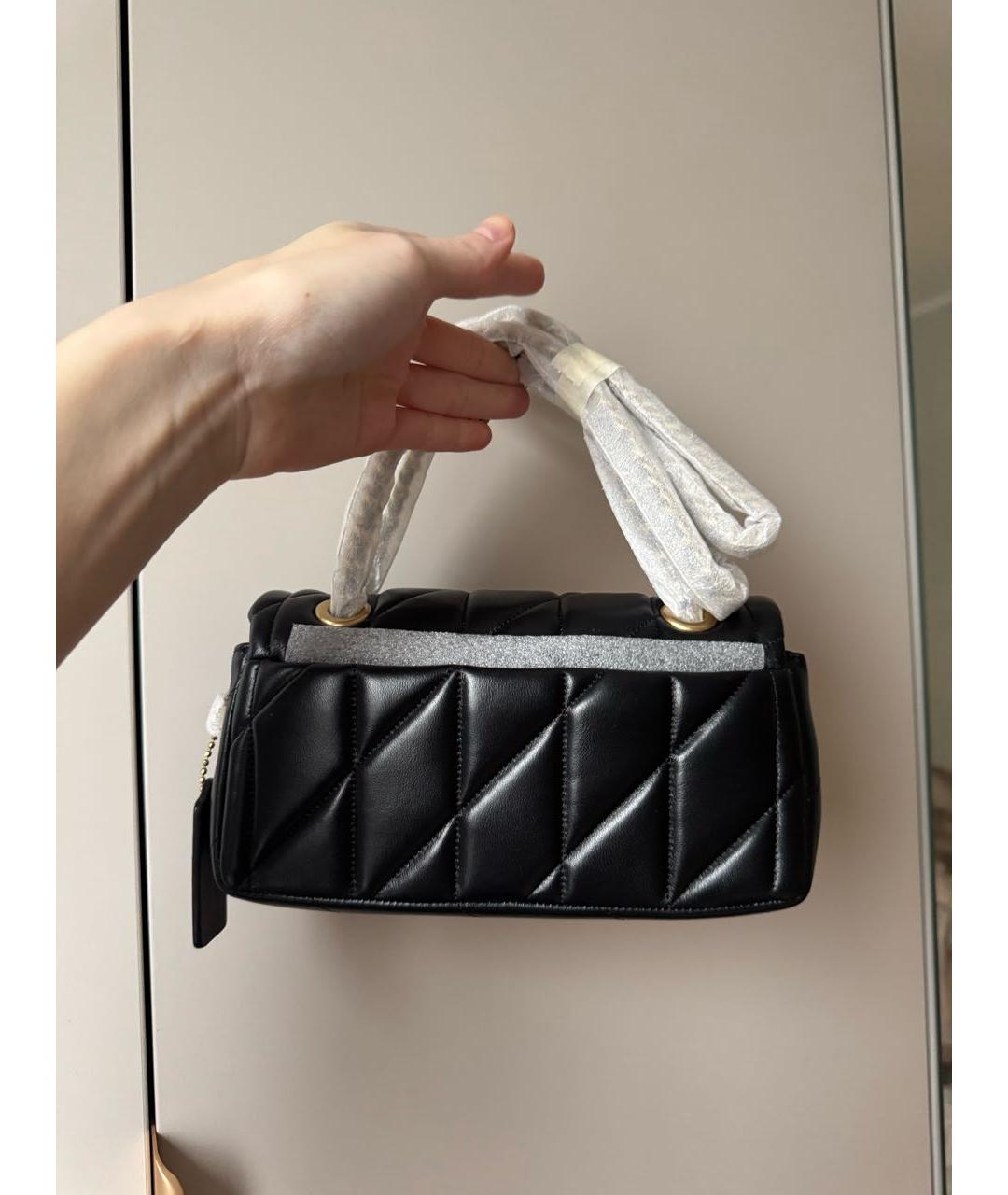 COACH Черная кожаная сумка через плечо, фото 3