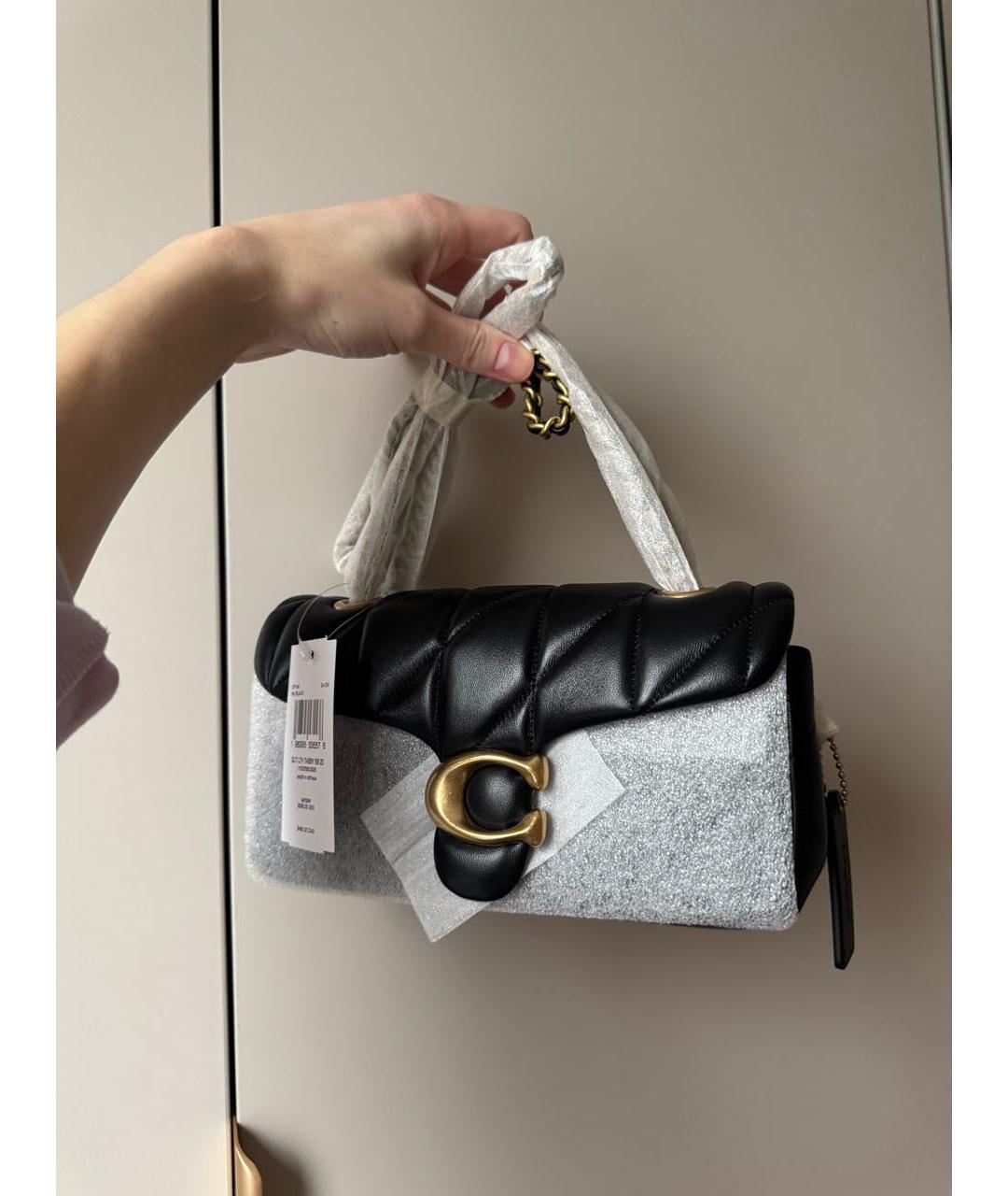 COACH Черная кожаная сумка через плечо, фото 2