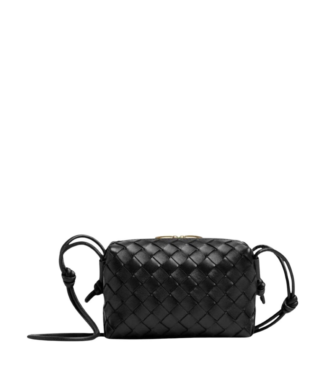 BOTTEGA VENETA Черная кожаная сумка через плечо, фото 1