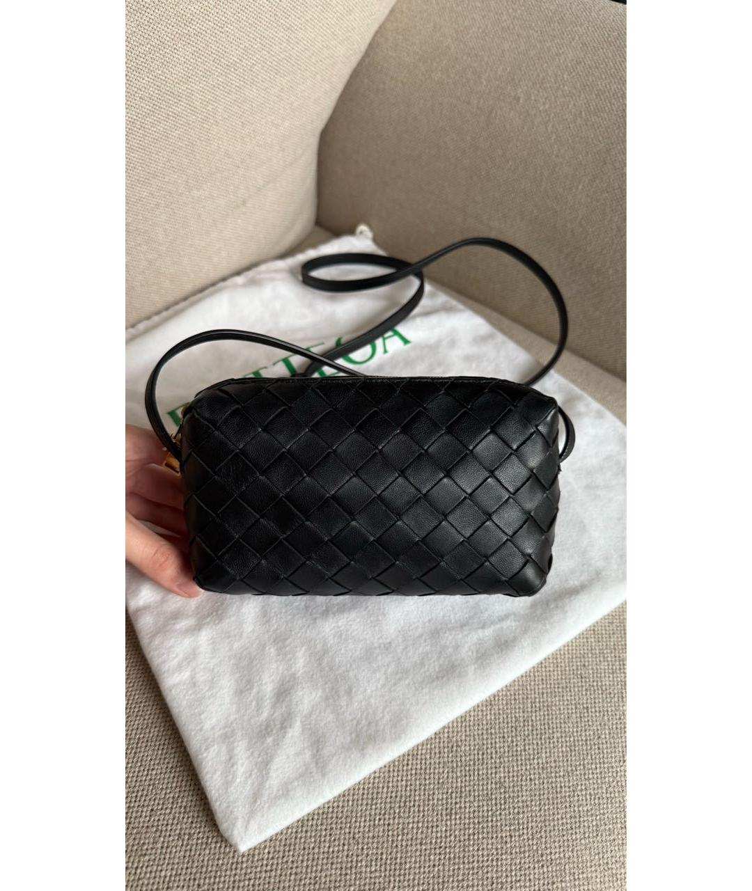 BOTTEGA VENETA Черная кожаная сумка через плечо, фото 6
