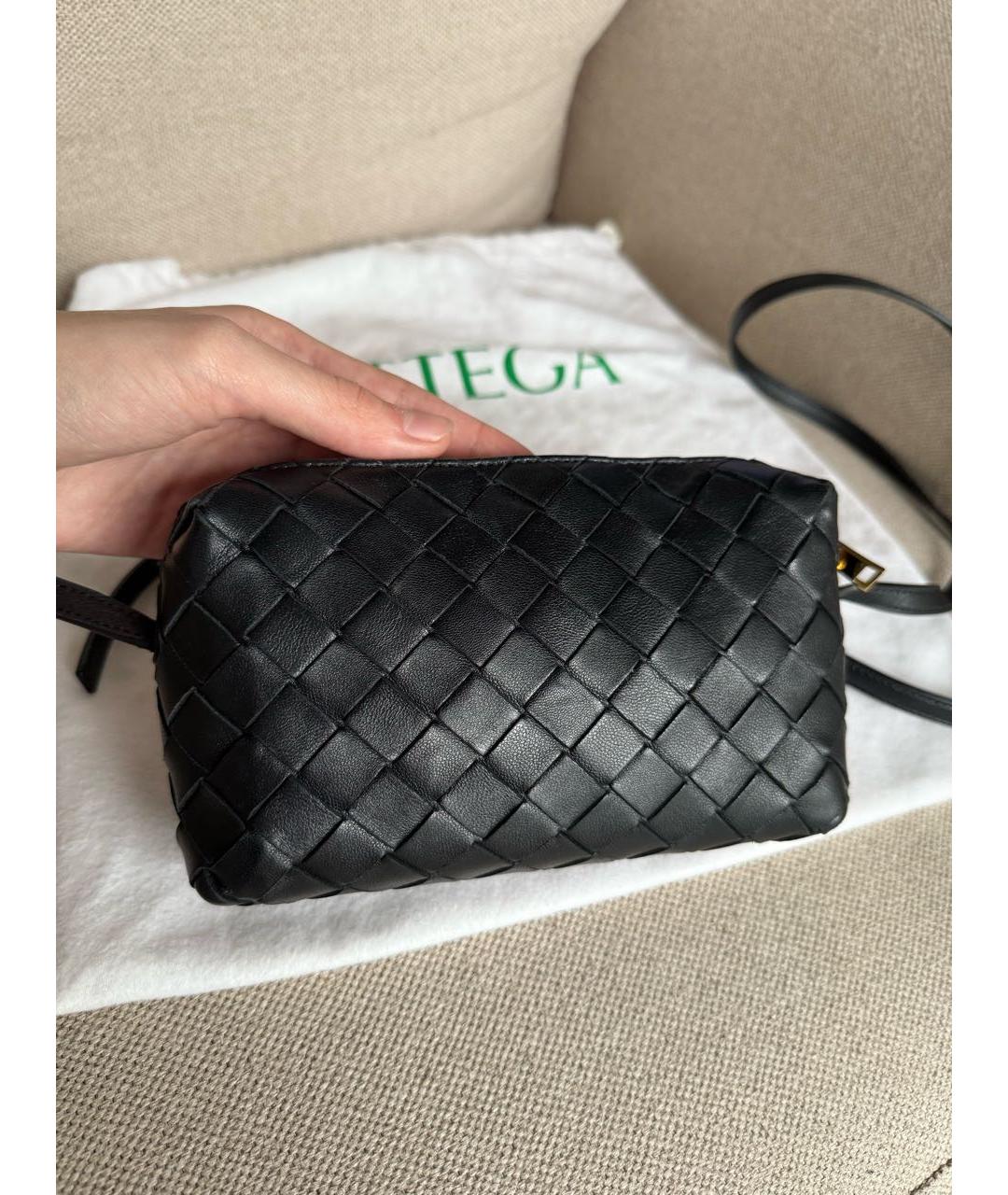 BOTTEGA VENETA Черная кожаная сумка через плечо, фото 3