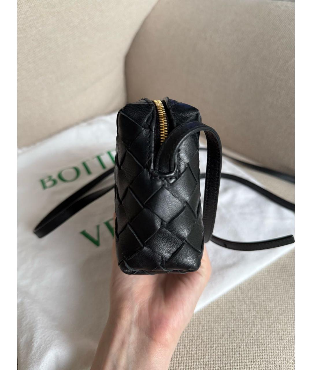 BOTTEGA VENETA Черная кожаная сумка через плечо, фото 5