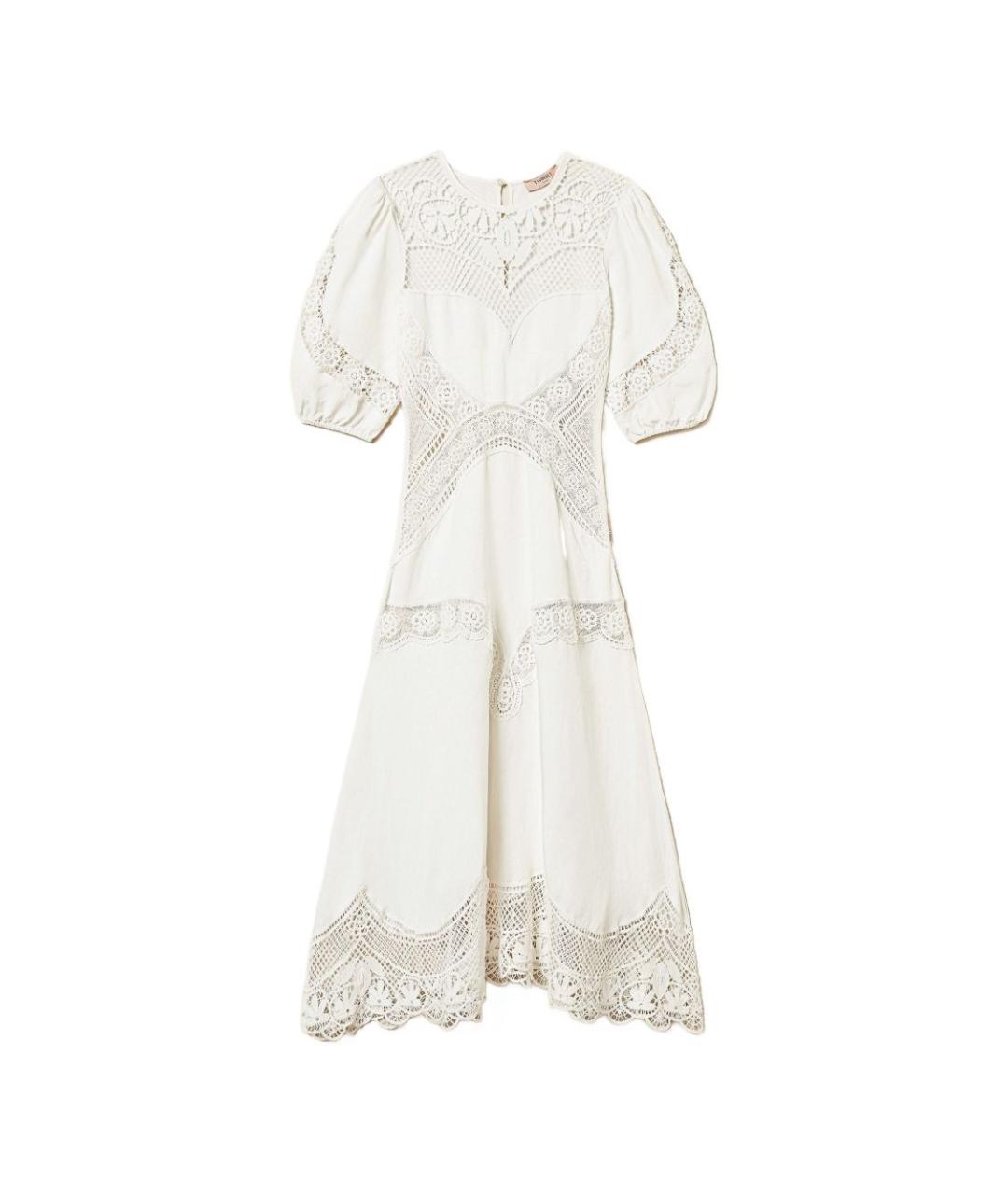 TWIN-SET Белое вискозное платье, фото 1