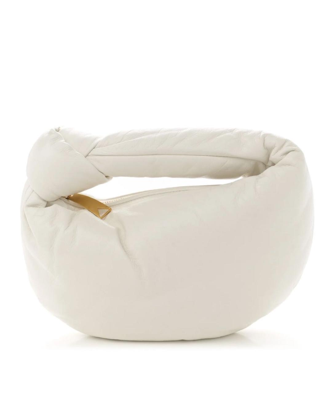 BOTTEGA VENETA Белая кожаная сумка с короткими ручками, фото 5