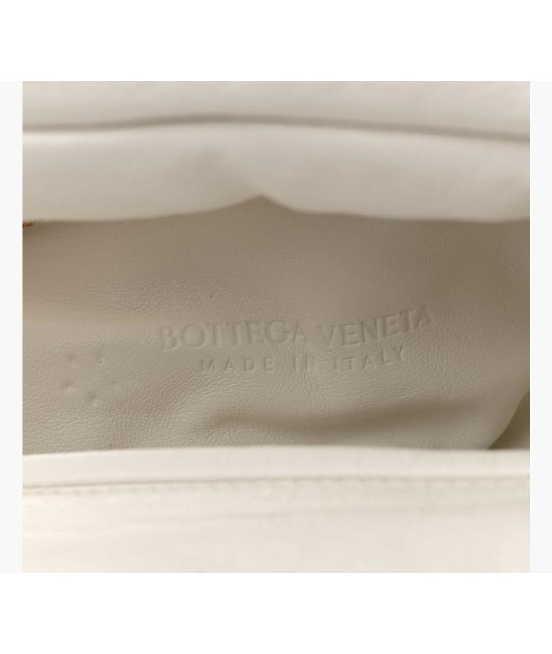 BOTTEGA VENETA Белая кожаная сумка с короткими ручками, фото 3