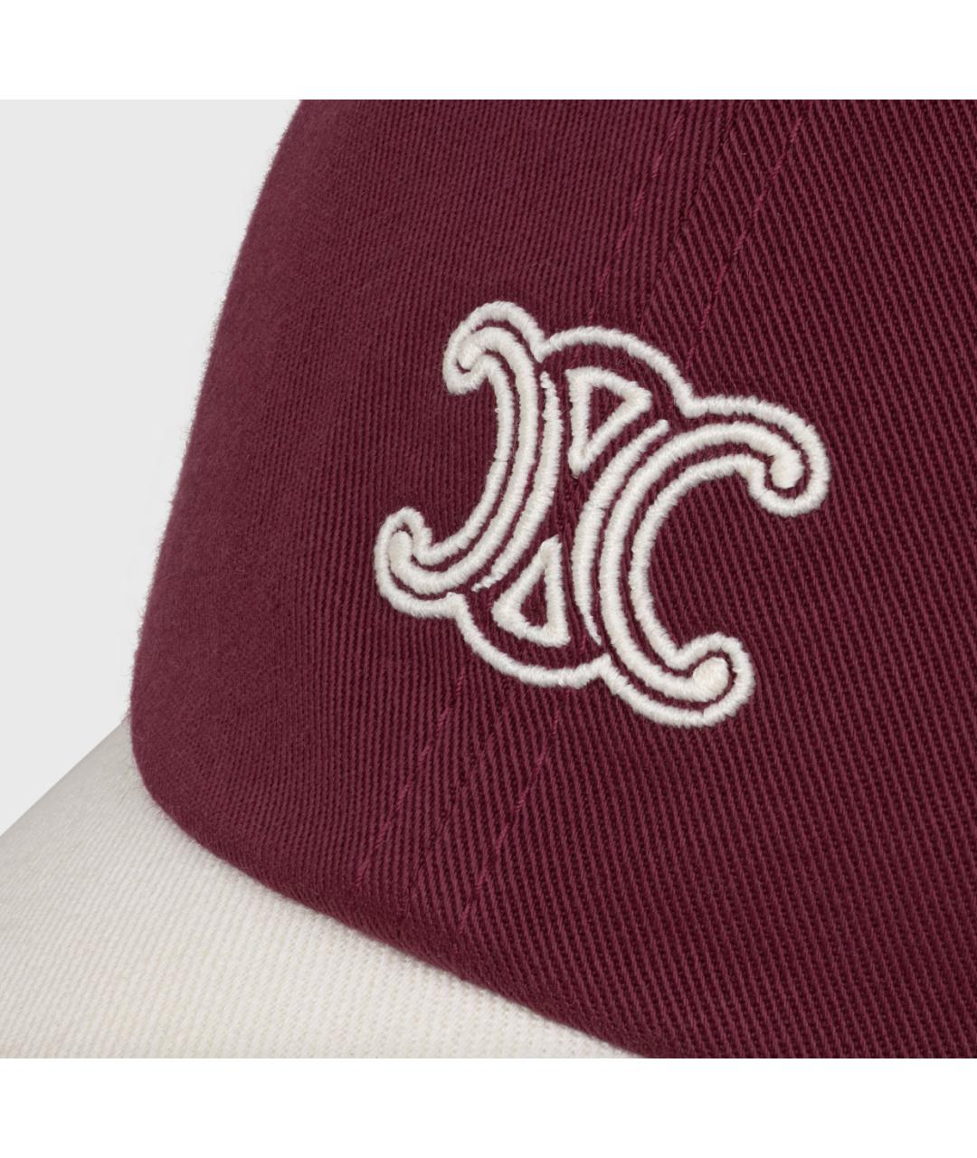 CELINE Бордовая хлопковая кепка, фото 5