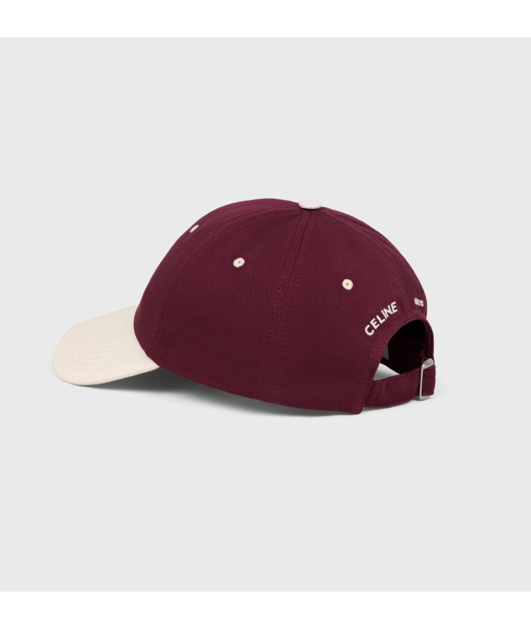 CELINE Бордовая хлопковая кепка, фото 4