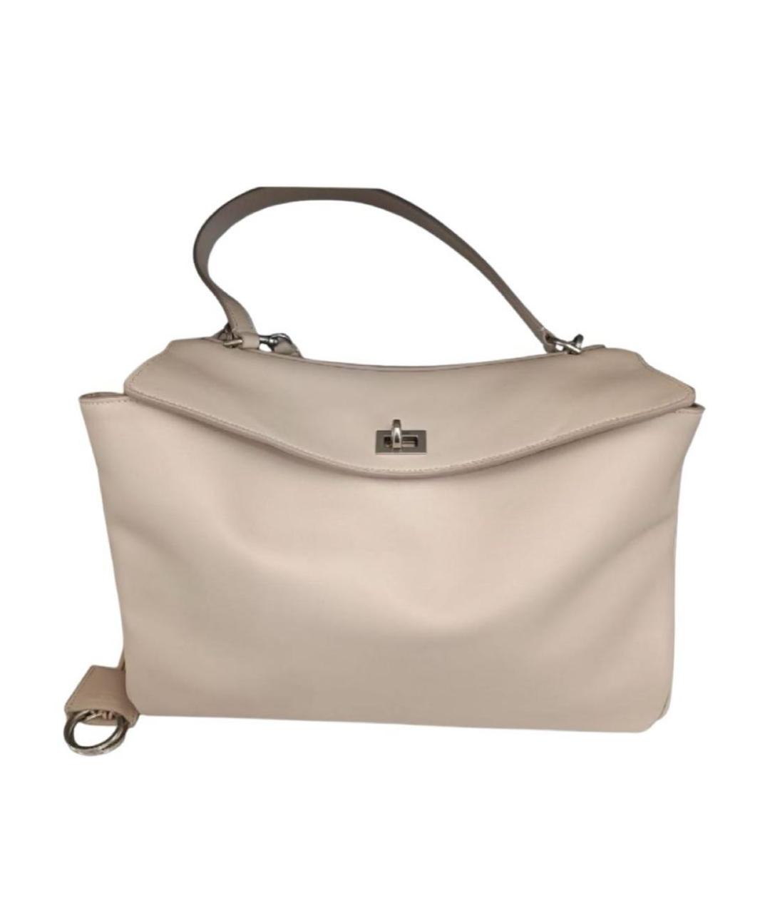 BALENCIAGA Бежевая кожаная сумка через плечо, фото 8