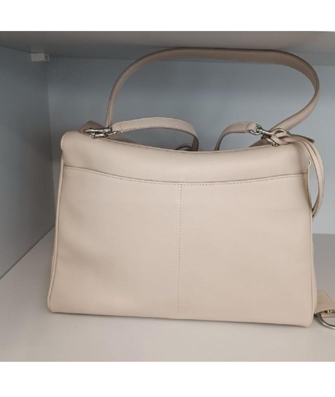 BALENCIAGA Бежевая кожаная сумка через плечо, фото 3