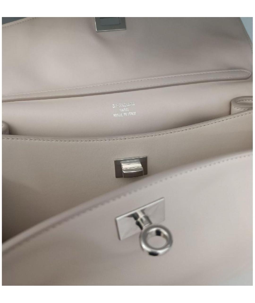 BALENCIAGA Бежевая кожаная сумка через плечо, фото 6