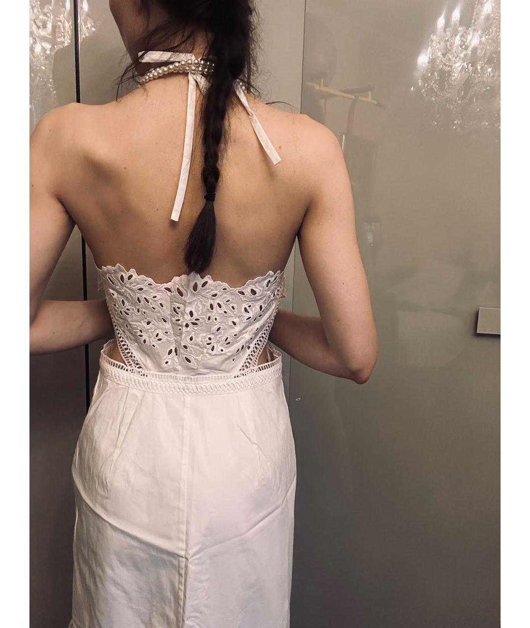 ERMANNO SCERVINO Белый хлопко-эластановый сарафан, фото 5