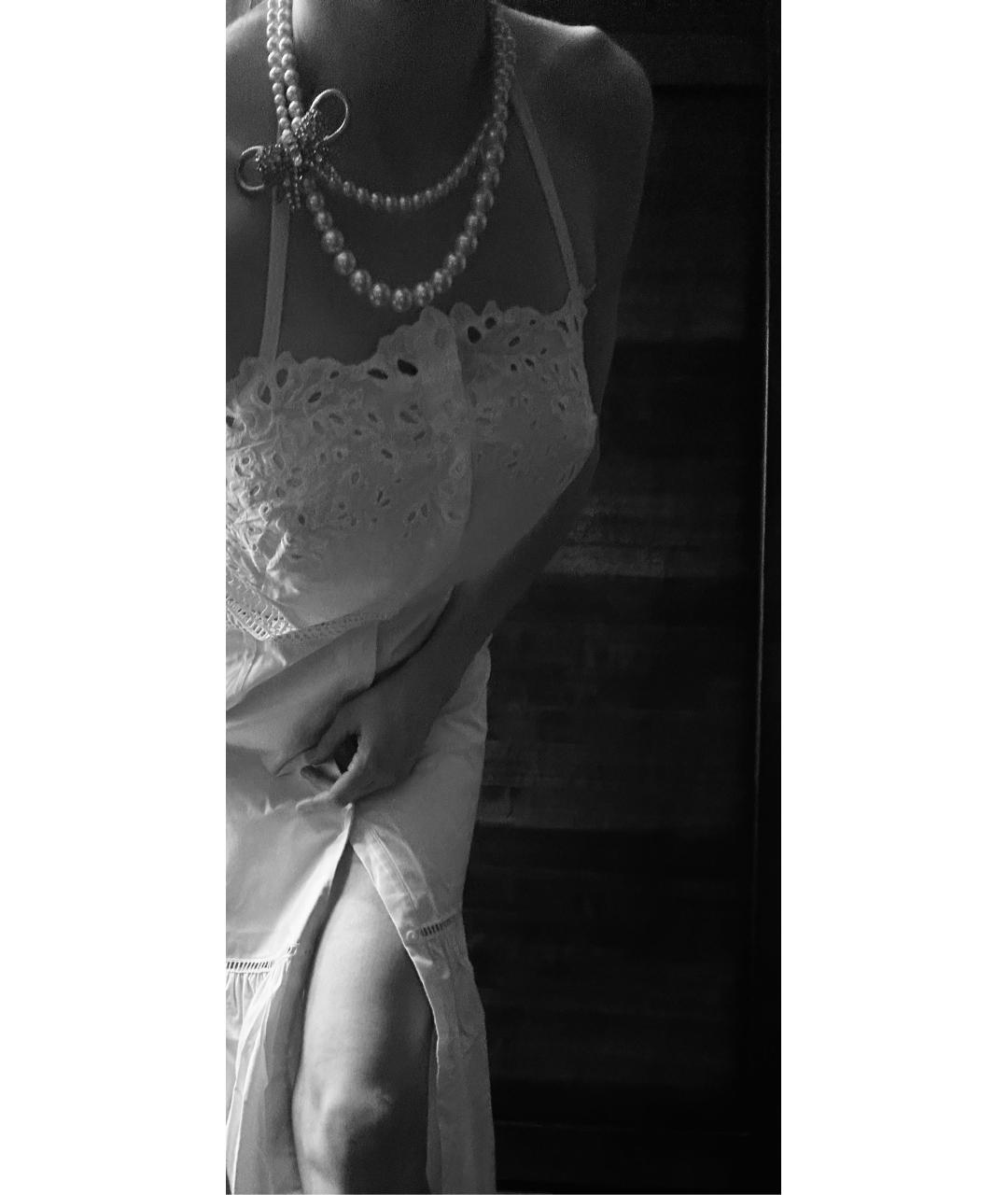 ERMANNO SCERVINO Белый хлопко-эластановый сарафан, фото 7