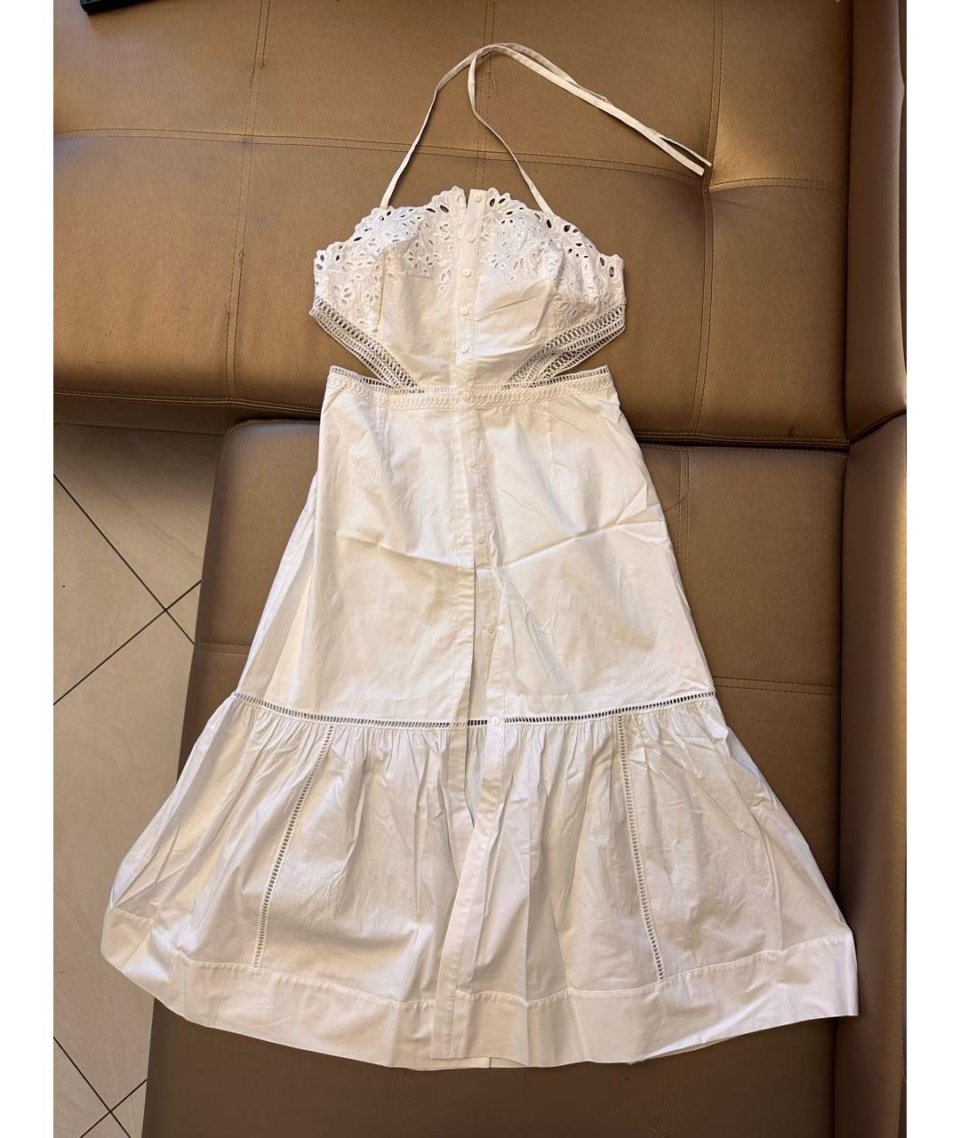 ERMANNO SCERVINO Белый хлопко-эластановый сарафан, фото 9