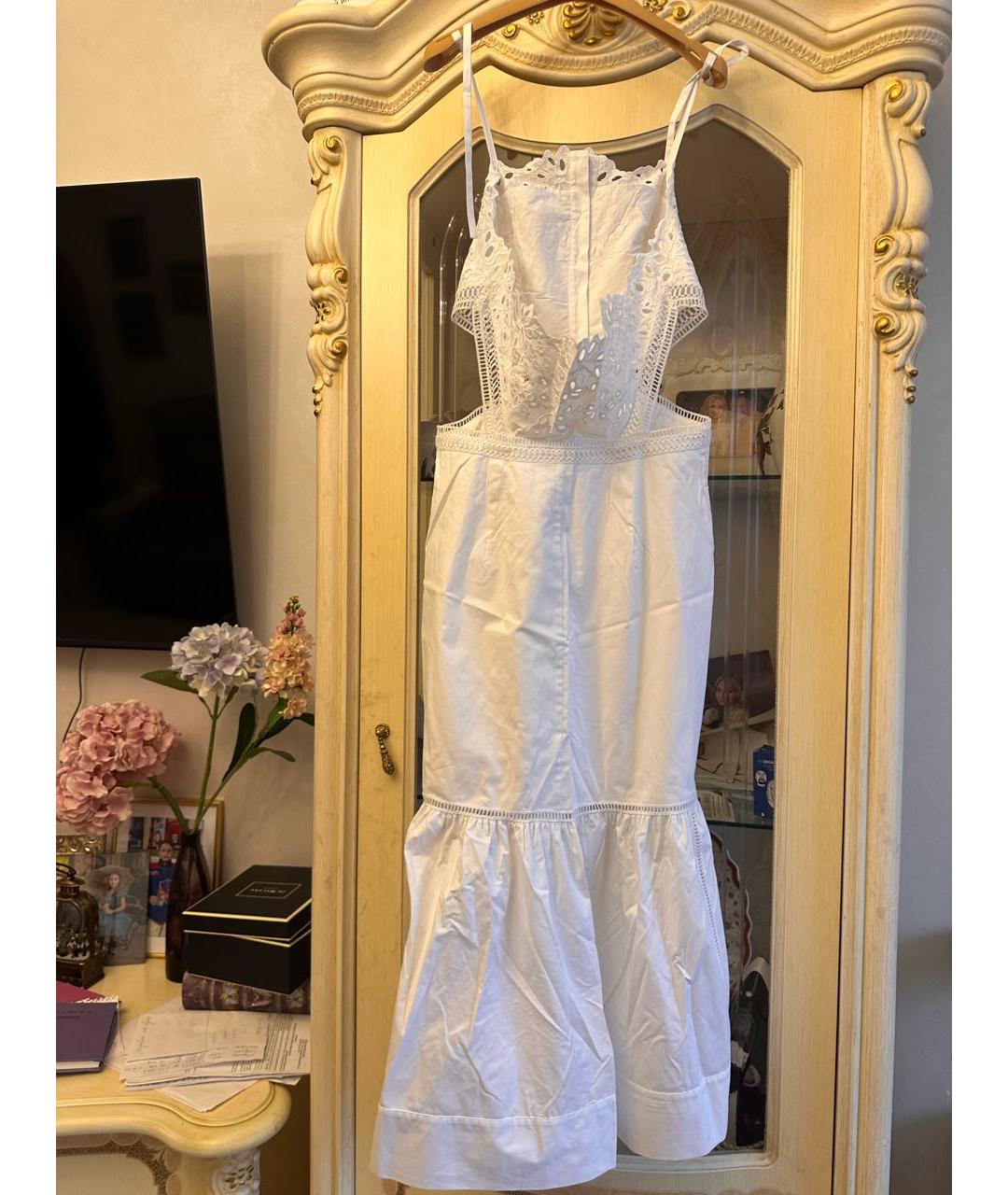 ERMANNO SCERVINO Белый хлопко-эластановый сарафан, фото 2