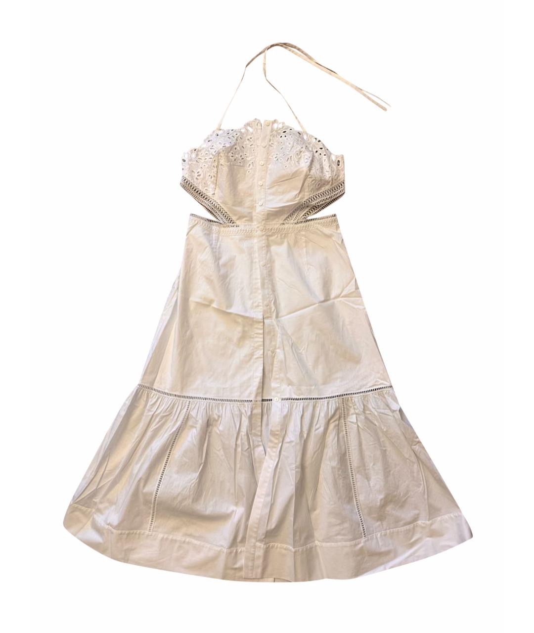 ERMANNO SCERVINO Белый хлопко-эластановый сарафан, фото 1