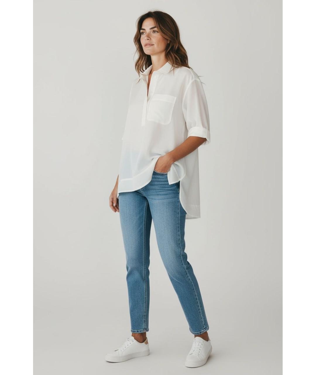 MAX&CO Белая хлопковая блузы, фото 8