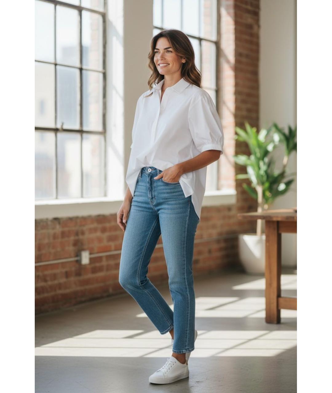 MAX&CO Белая хлопковая блузы, фото 3