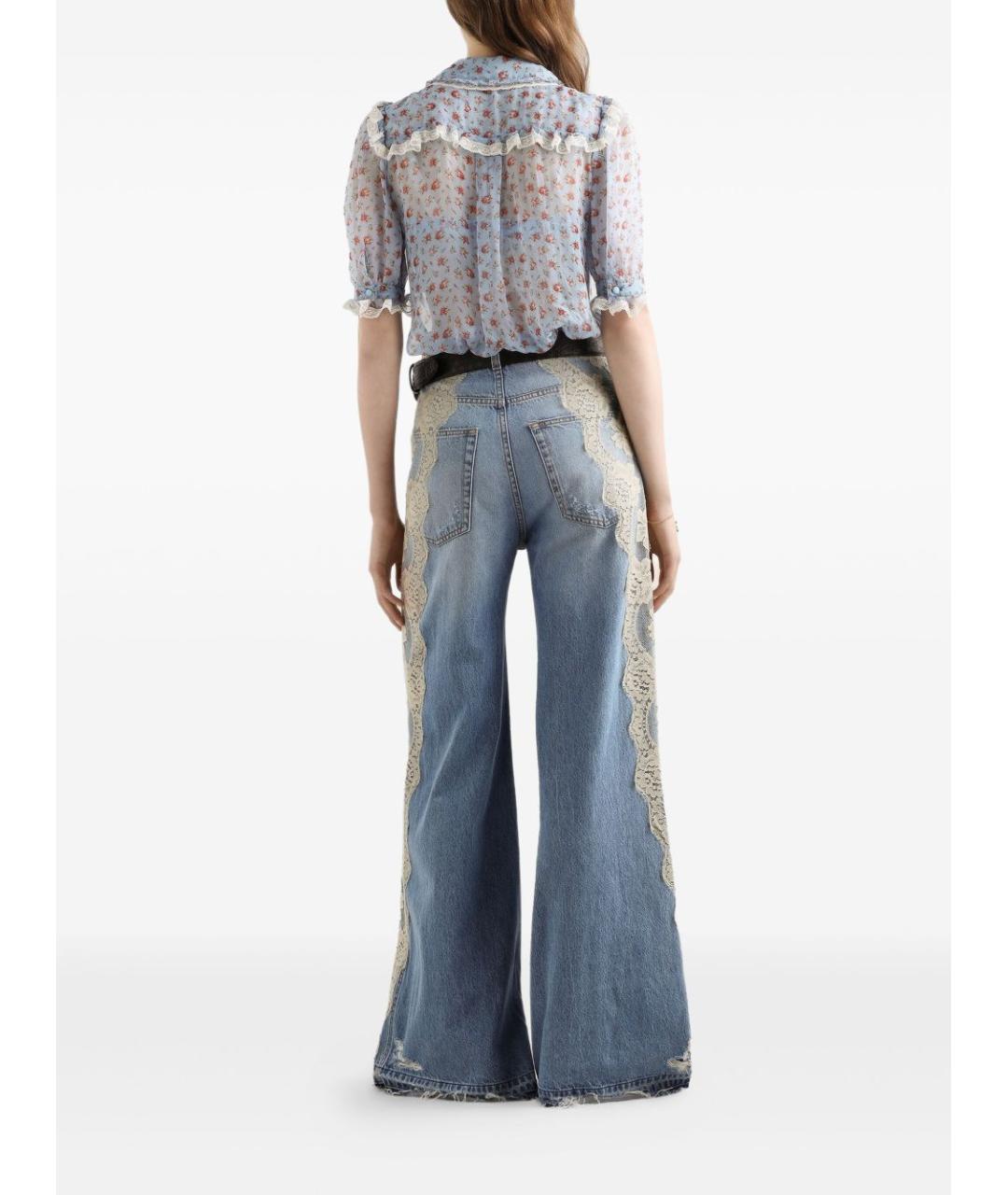 DOLCE&GABBANA Синие хлопковые прямые джинсы, фото 2