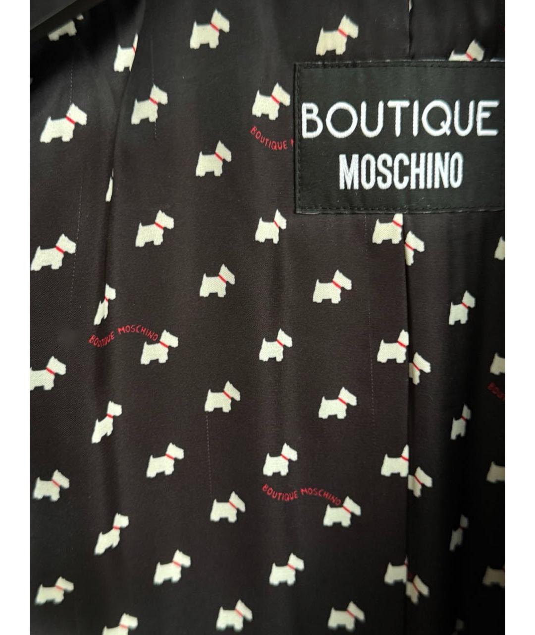 BOUTIQUE MOSCHINO Черное шерстяное пальто, фото 5