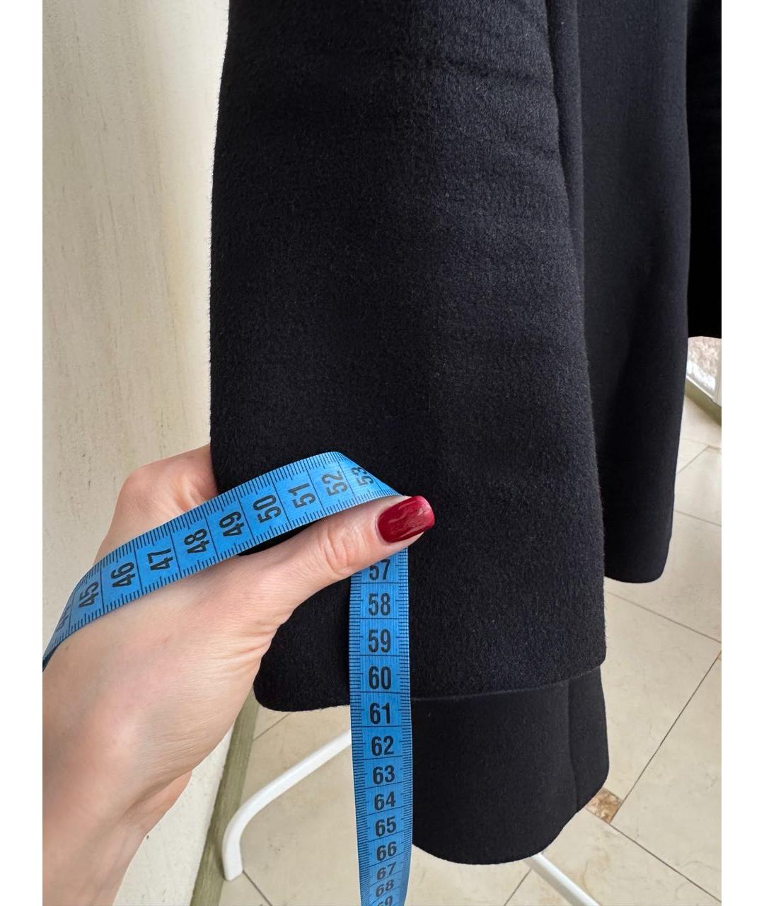 BOUTIQUE MOSCHINO Черное шерстяное пальто, фото 6