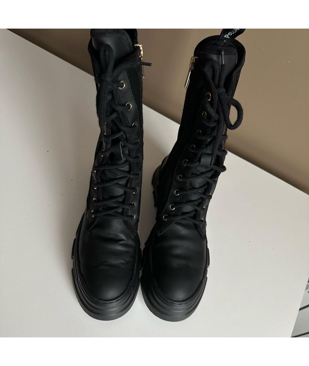 POLLINI Черные кожаные ботинки, фото 2