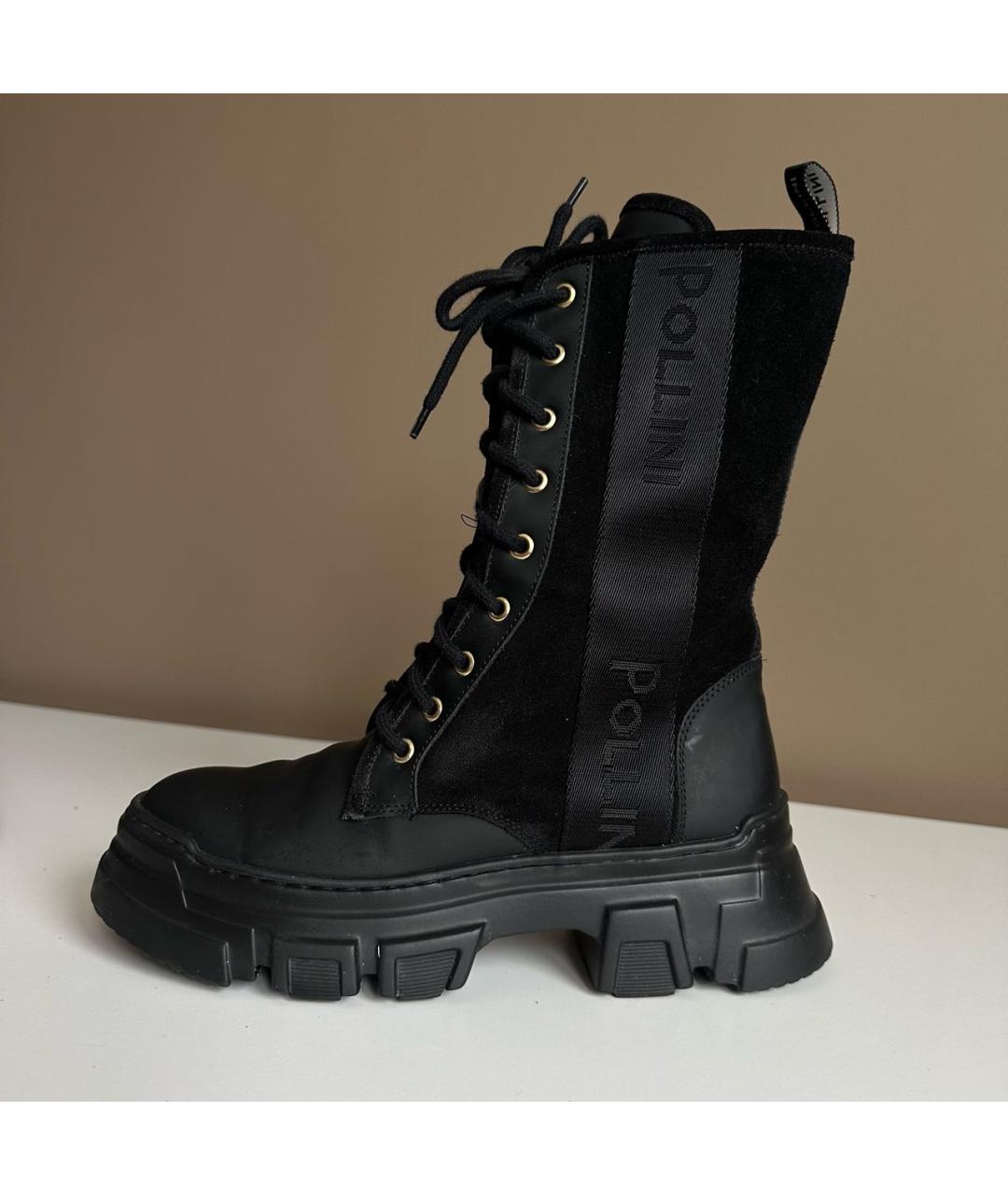 POLLINI Черные кожаные ботинки, фото 7