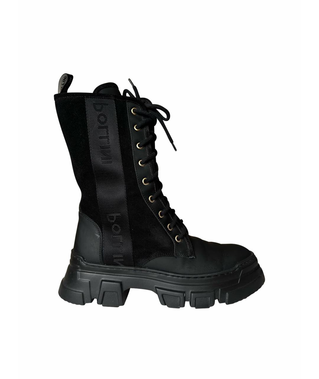 POLLINI Черные кожаные ботинки, фото 1