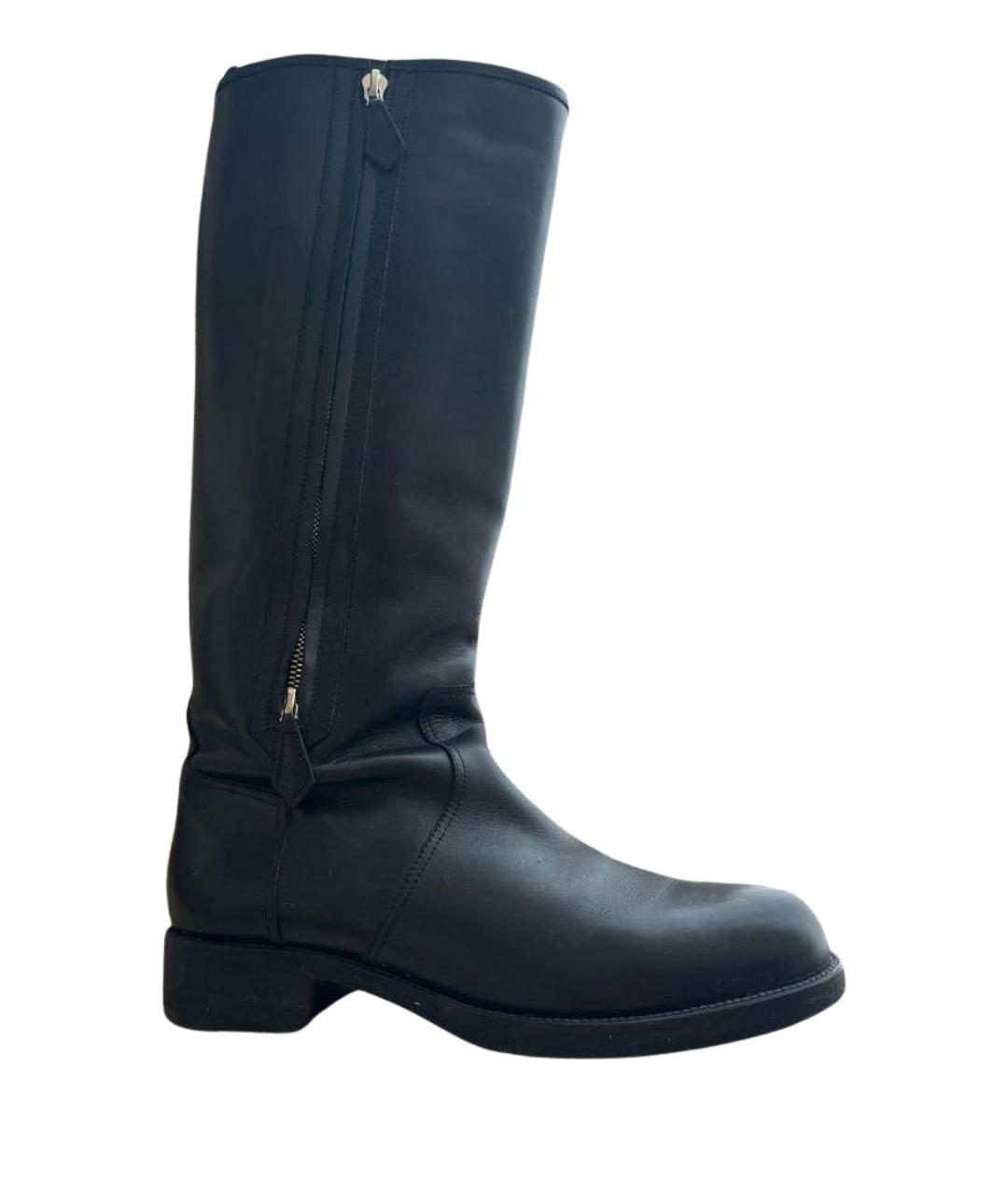 HERMES Черные кожаные сапоги, фото 1