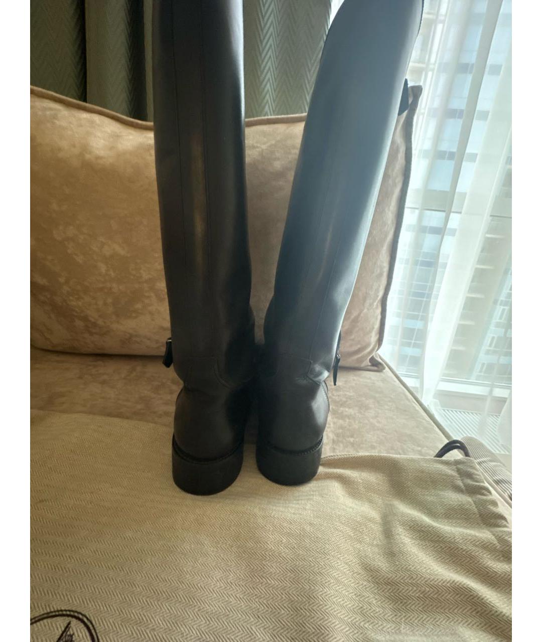 HERMES Черные кожаные сапоги, фото 4