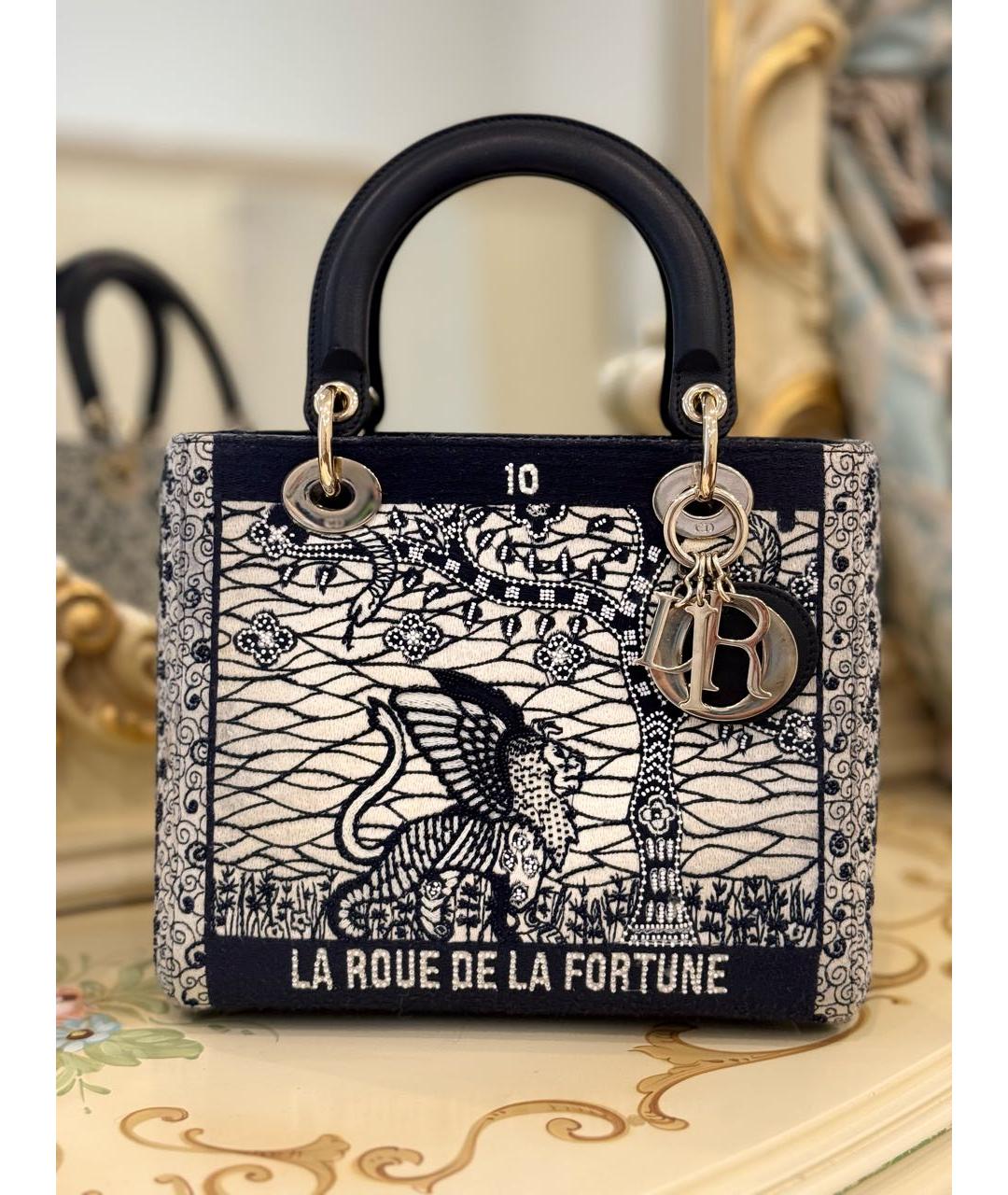 CHRISTIAN DIOR Темно-синяя кожаная сумка с короткими ручками, фото 5