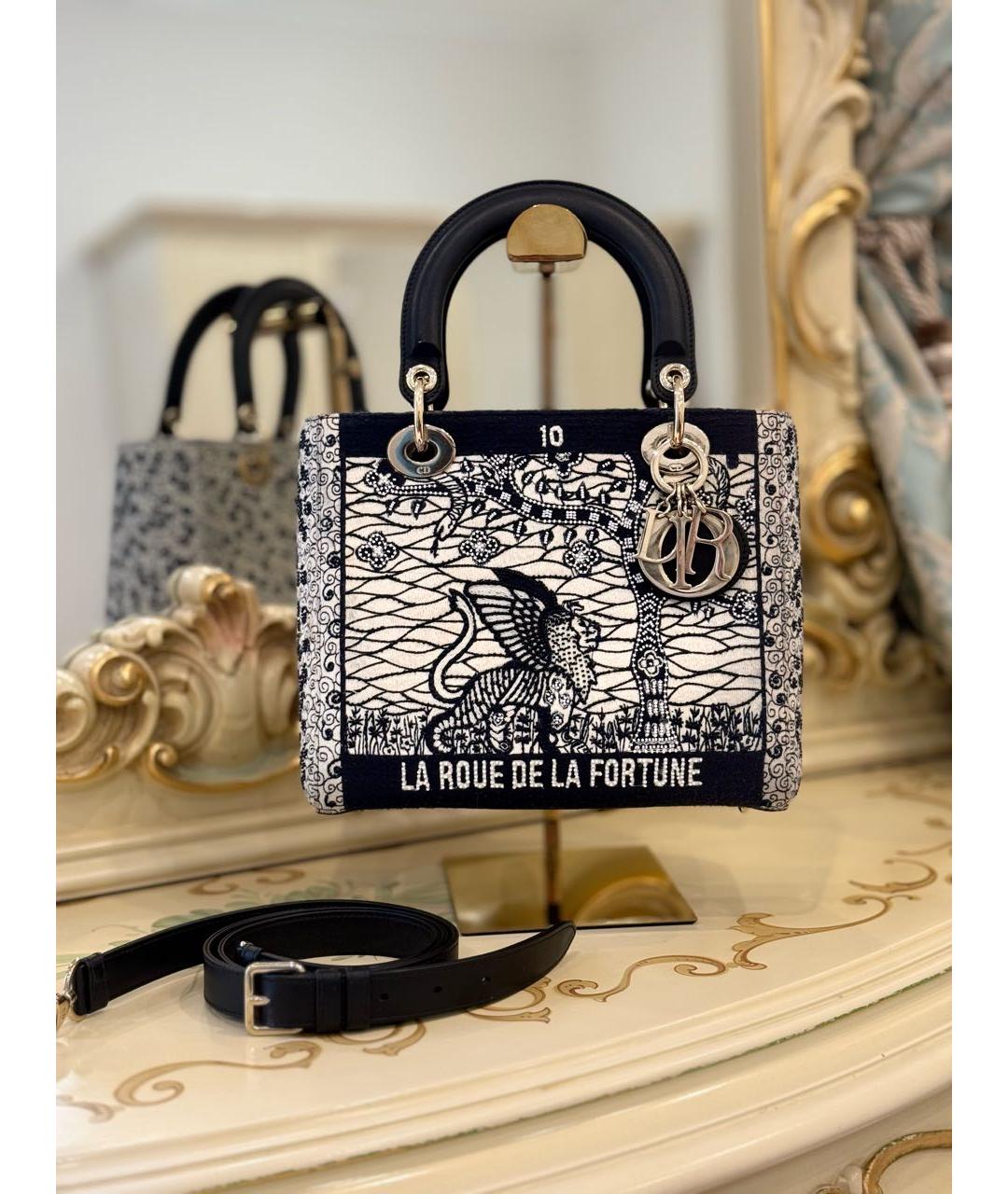 CHRISTIAN DIOR Темно-синяя кожаная сумка с короткими ручками, фото 2