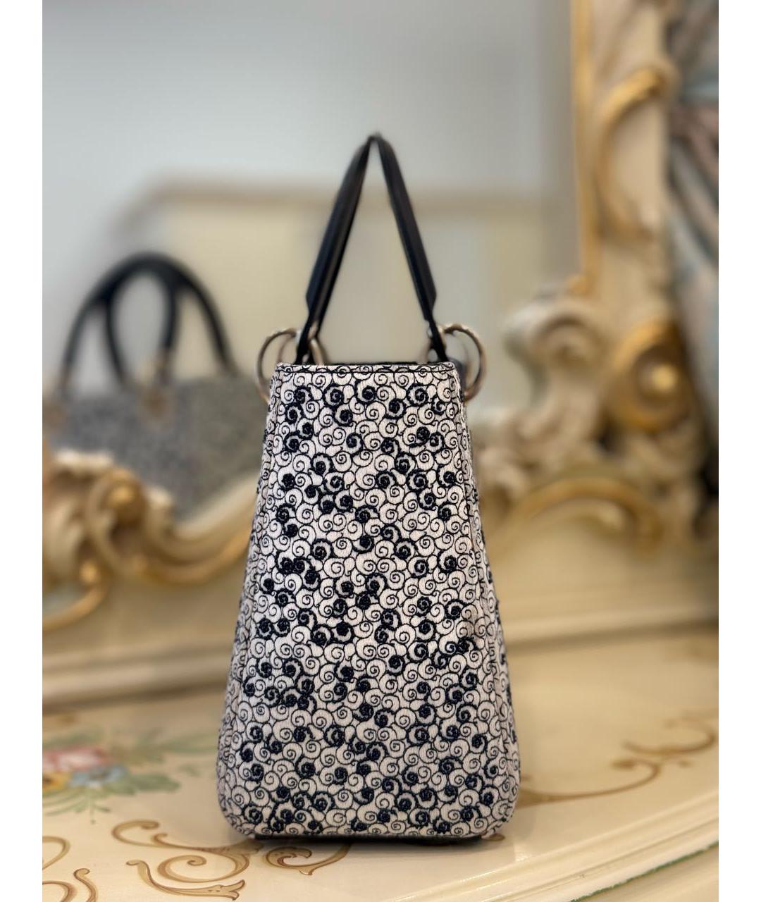 CHRISTIAN DIOR Темно-синяя кожаная сумка с короткими ручками, фото 7